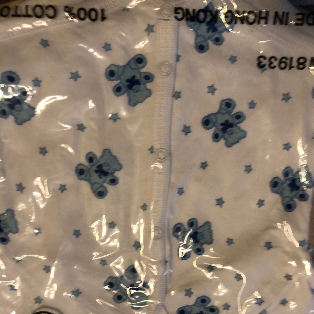 Baby onies size 6 - 9 months White & Blue Teddy Be